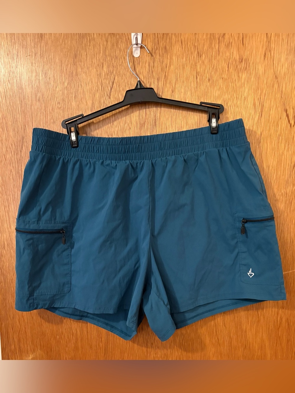 torrid Teal Happy Camper Active Elastic Waist Cargo Shorts with Zip Pockets